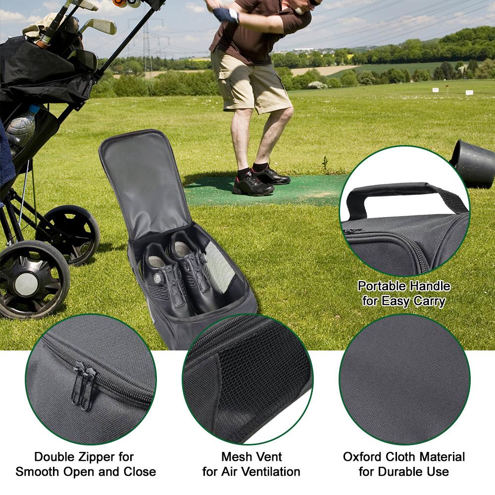 Ткань Оксфорд, сумка для обуви для гольфа, дышащая сумка для хранения кроссовок, органайзер для кроссовок для гольфа на молнии