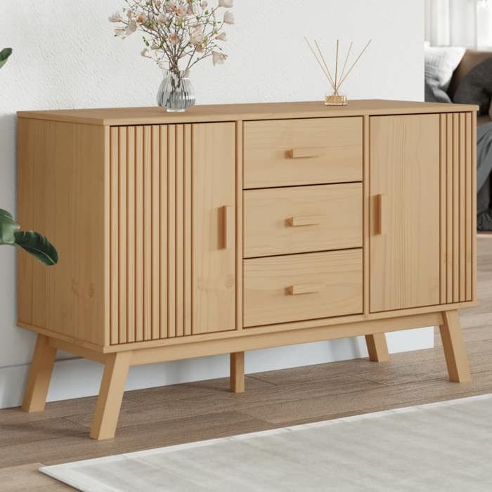 VidaXL Buffet, Armoire avec Tiroir et Porte, Garde-robe avec Pieds, Meuble de Rangement avec Compartiment, Moderne, Marron 358597