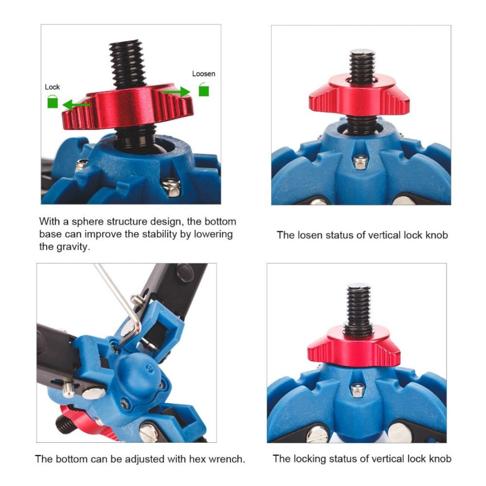 Manbily M 1 Портативный Универсальный Мини Тренога-подставка с тремя ножками Основание Стойка для монопода Шаровая головка для монопода с 3 8