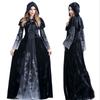 Enchanting Women's Wicked Queen Gothic Witch Costume With Elegant Long Bell Sleeves