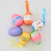 6Pcs Colorful Foam Easter Egg Hanging Decorations with Lanyard Exquisite Patterns Durable Material Simulation Egg Ornaments