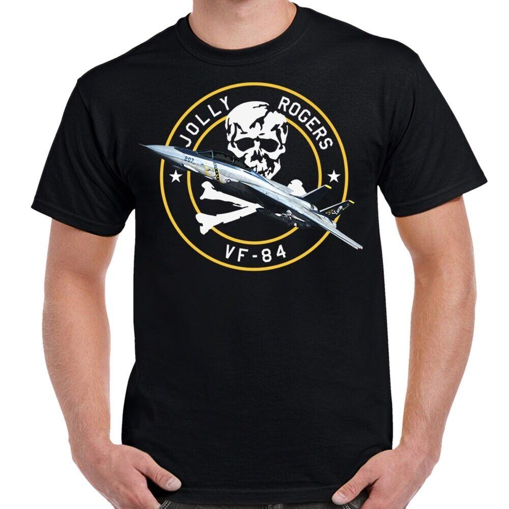 Jolly Rogers VF84 Fighter Squadron 84 F14 Tomcat Fighter TShirt Short Sleeve Casual 100 Cotton ONeck Summer Mens Tshirt