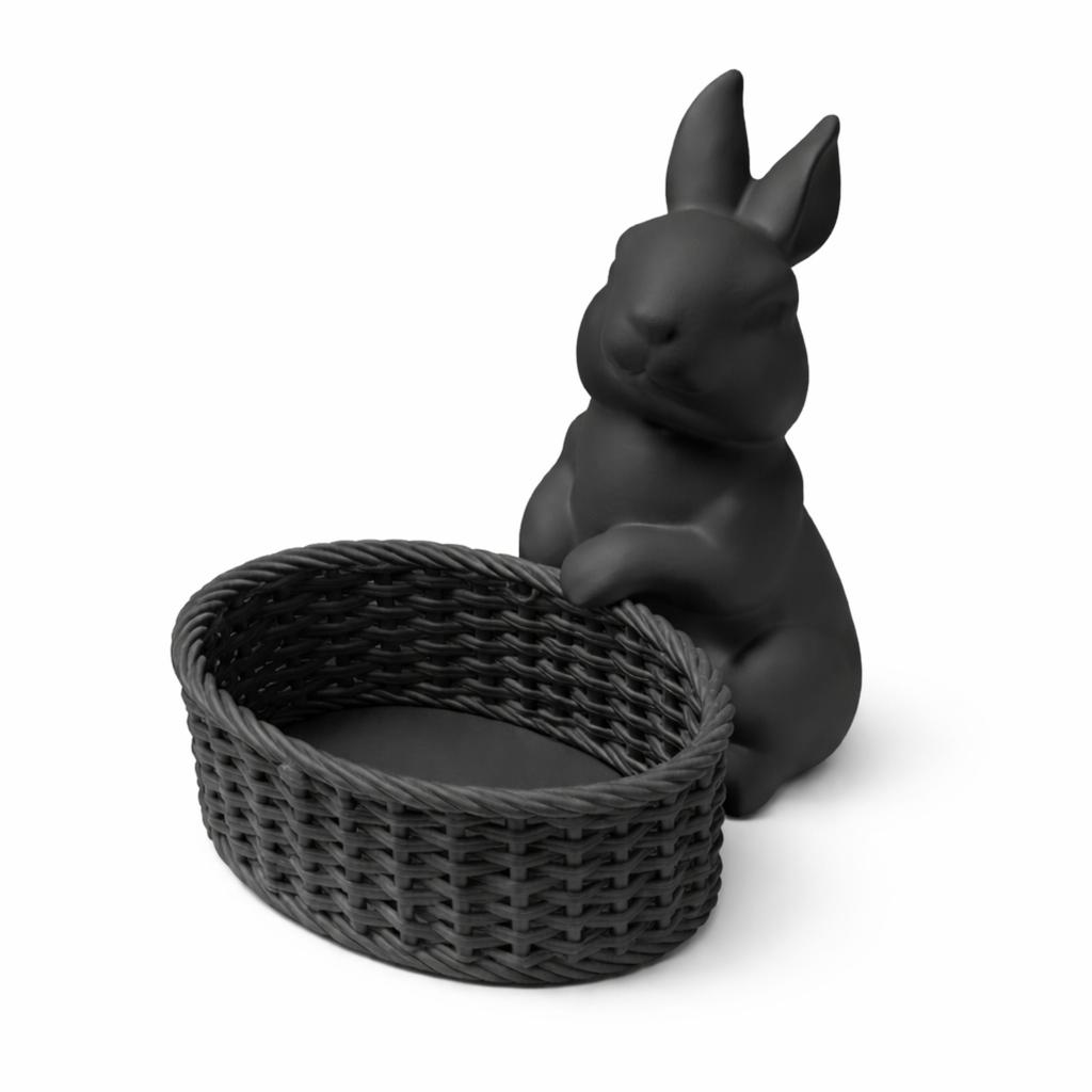 Easter decoration black bunny with basket Christmas ornament