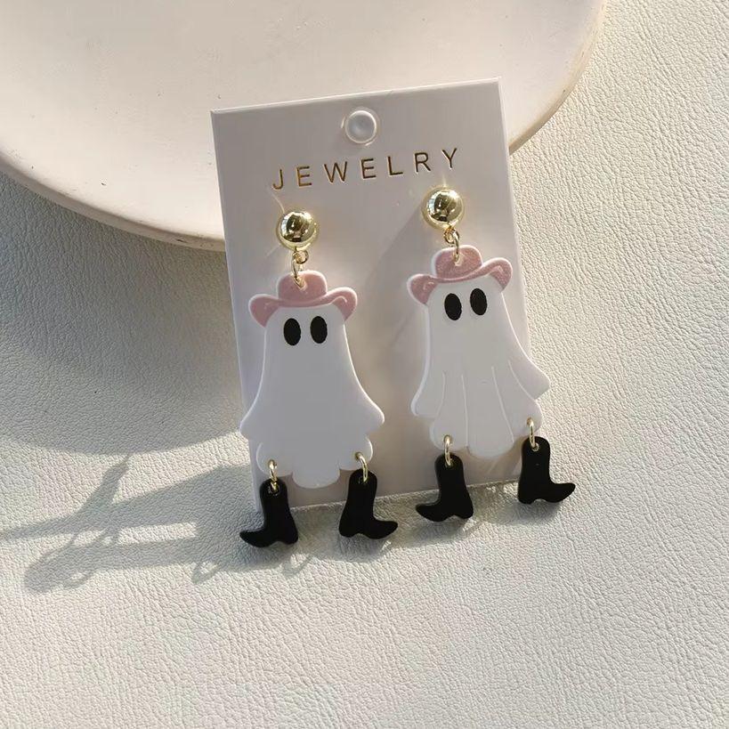 Creative Halloween Ghost Pumpkin Dangle Earrings for Women Lightweight Cartoon Bat Cat Flower Earrings Festival Jewelry Gifts