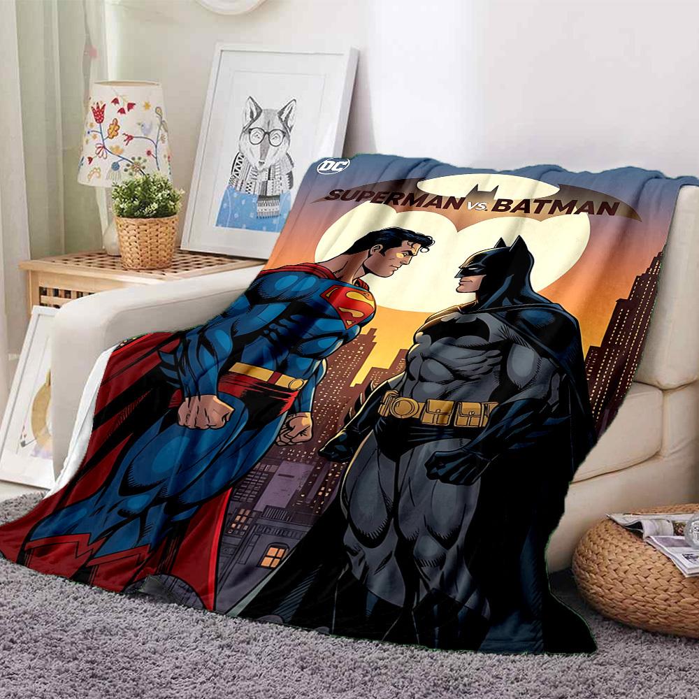 1pc Superman, Batman Blanket Lightweight Flannel Throw For Sofa, Bed, Travel, Livingroom, Office, Couch, Chair, And Bed