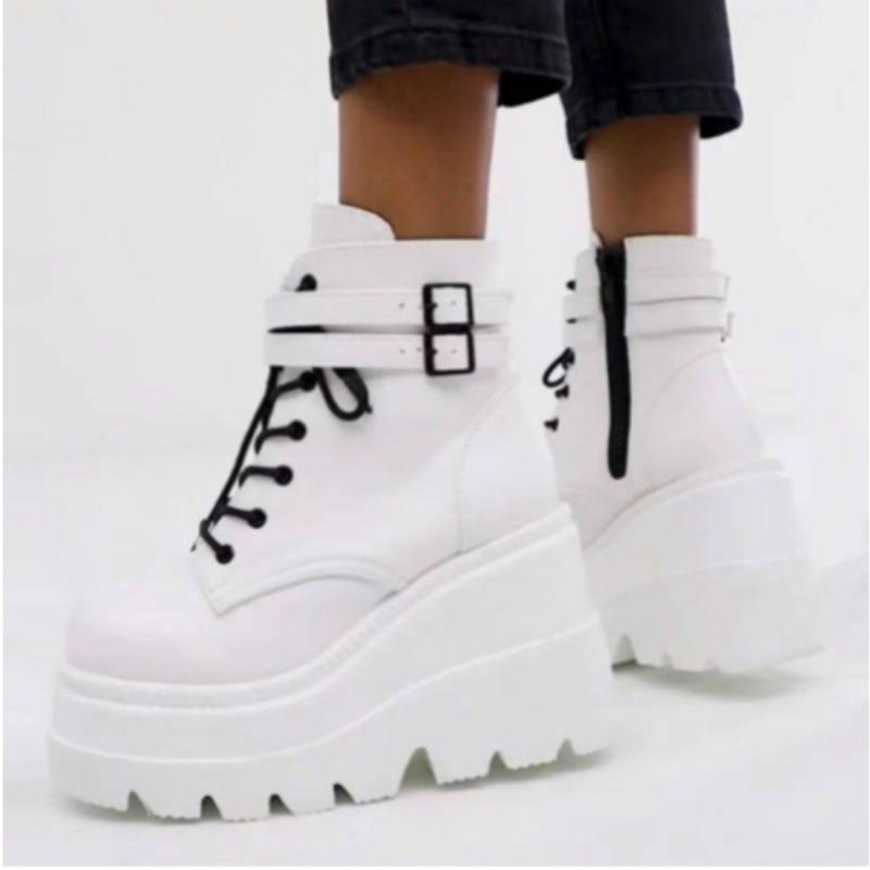 American Size Gothic Style Platform Boots Locomotive Knight Boots But Knee Big Head Thin High Boots Women