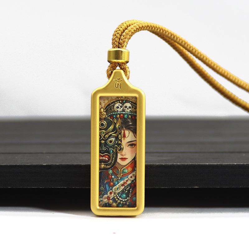 Sacred Tara Thangka Necklace Gold Plated for Spiritual Growth and Protection