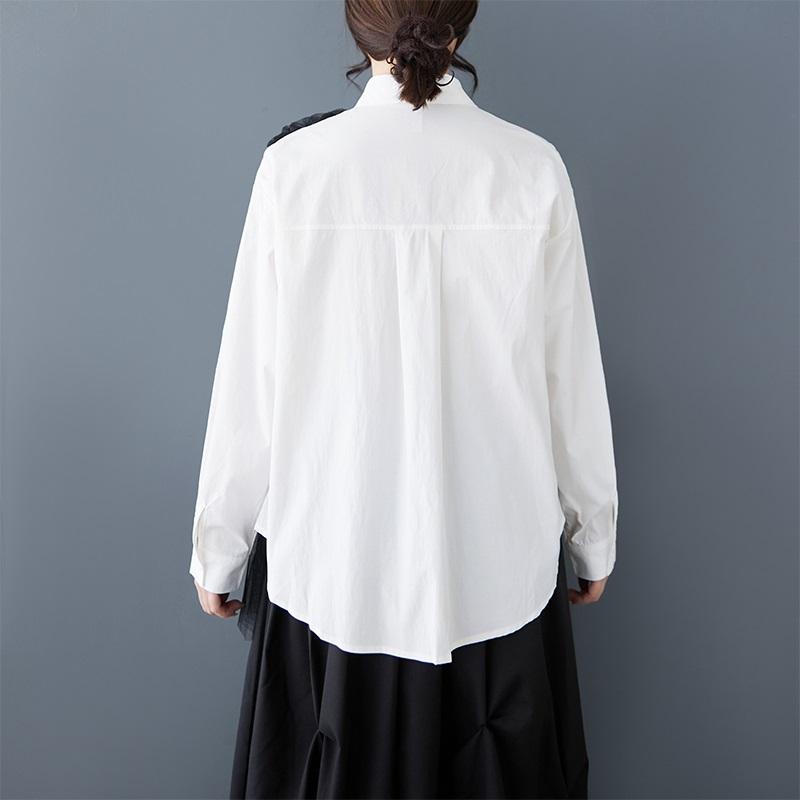 Длинные рукава свободные хлопковые рубашки и блузки для блузки Повседневные свободные топы весна-лето женские рубашки на пуговицах
