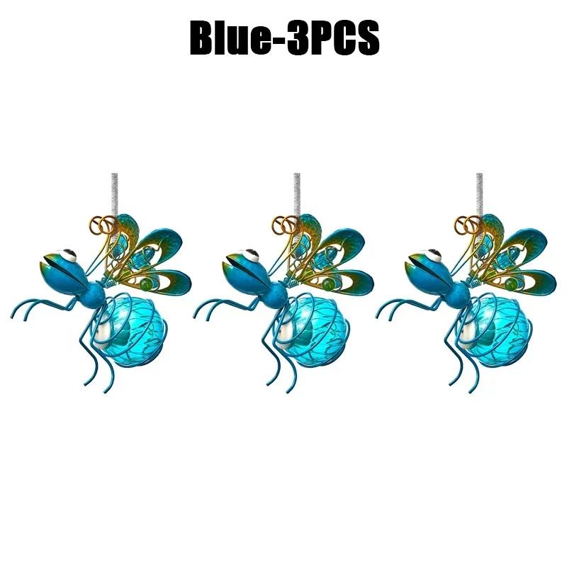 Портативный красочный светодиодный солнечный фонарь в виде пчелы, бабочки, стрекозы, феи для подвешивания на улице, с клипсой, для садовой вечеринки, праздничного ландшафтного декора