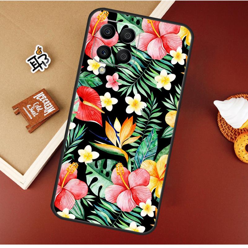 Tropical Paradise Hawaiian Flower Case For Samsung Galaxy M51 M31 M21 M11 M16 M36 M56 M53 M12 M32 M52 M15 M35 M55 M14 M34 M54
