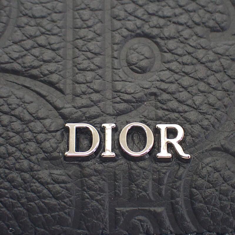 Dior 2ESCH178FLG_H00N Card Case Black Calfskin Mens