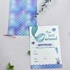 12pcCartoon Mermaid Shell Invitation Letter Girls Wedding Birthday Party Single Page Greeting Cards Baby Shower Party Decoration