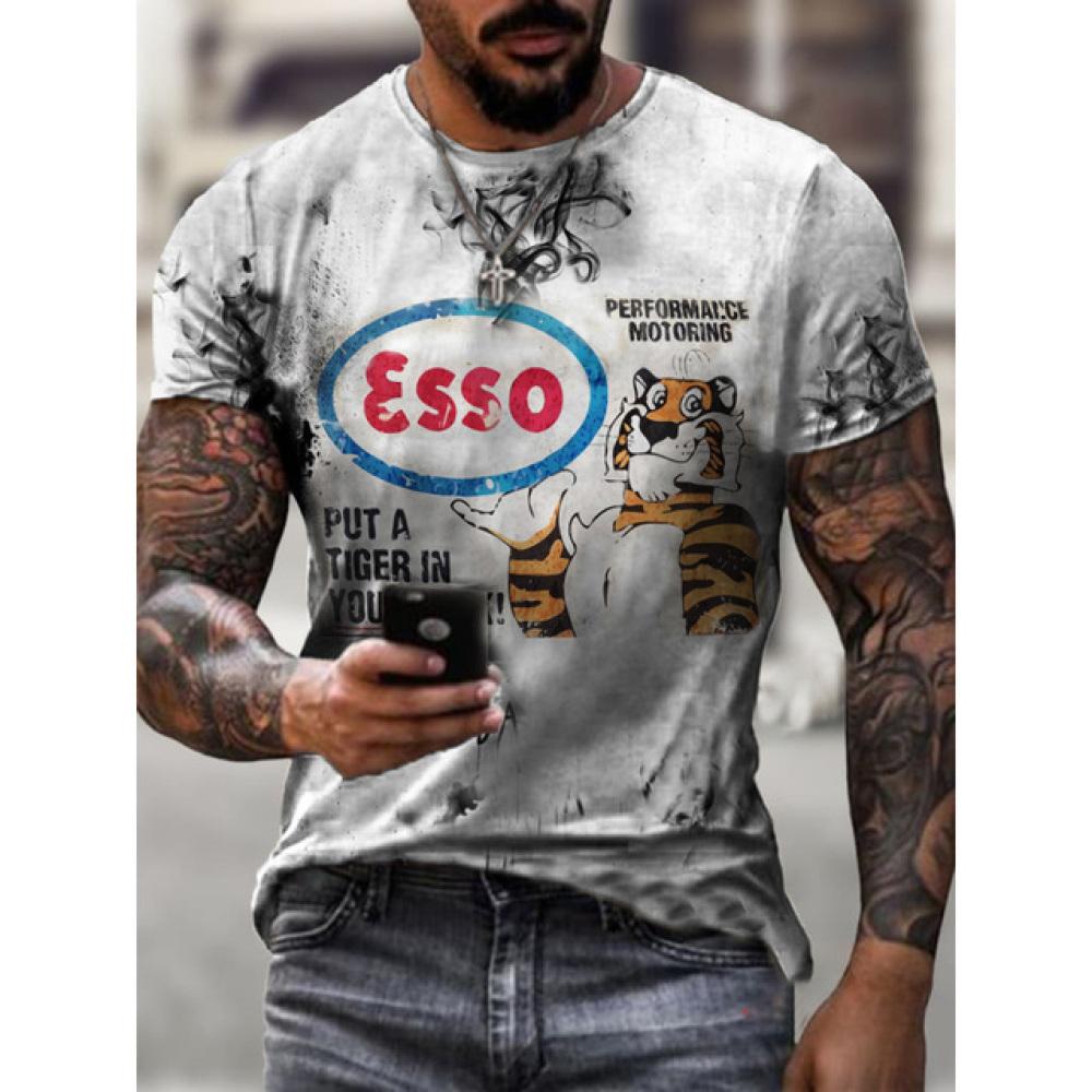 Летняя новая графическая повседневная футболка с короткими рукавами для мужчин, уличная одежда большого размера, футболки большого размера с 3D цифровой печатью для мужчин