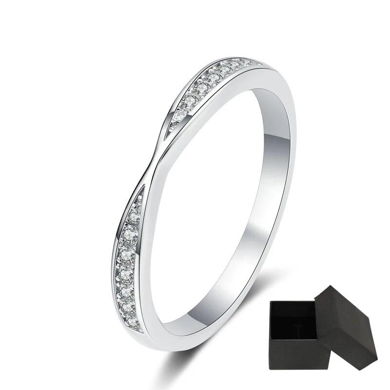 Кольцо с бриллиантом из 100% настоящего муассанита круглой огранки 0,13 CT, подходящее свадебное кольцо с бриллиантами S925, серебряные украшения для женщин