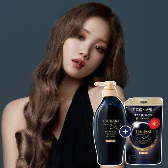 Tsubaki Premium EX Damage Care & Repair Shampoo 450ml Special Offer (+300ml Refill)