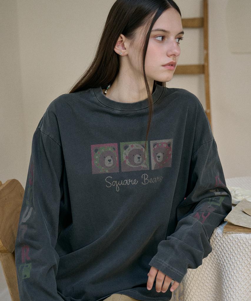CPGN STUDIO Square Bear Pigment Long Sleeve Smoke Black