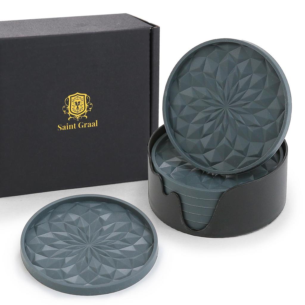 SaintGraal Stylish Non-Stick 3D Coaster, Heat-Resistant and Waterproof, for Glasses, Tumblers, and Cups, Perfect for Birthdays, Father's Day, or Any