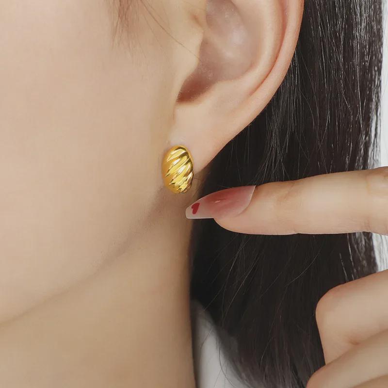 Элегантные европейские и американские серьги-мешки в форме рога - женские роскошные титановые стальные серьги французского дизайна