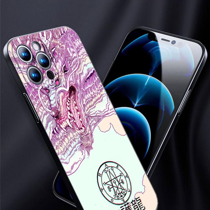Japanese Wave Anime Dragon Phone Case For Apple iPhone 12 13 Mini 11 Pro Max XR X XS MAX 8 7 6S 6 Plus SE 5S 5 2020 Black Cover