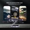 Car Phone Holder Circular Foldable Magnetic Suction GPS Stand Adjustable Height Positioning Rotating Bracket with Metal Sheet