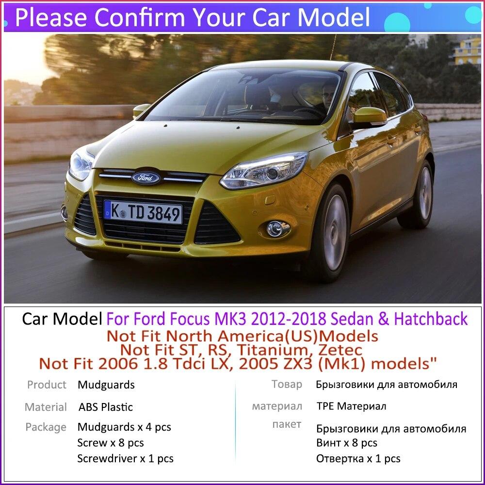 4 шт. автомобильные брызговики для Ford Focus 3 MK3 2011 ~ 2018 брызговики крылья автомобильные аксессуары
