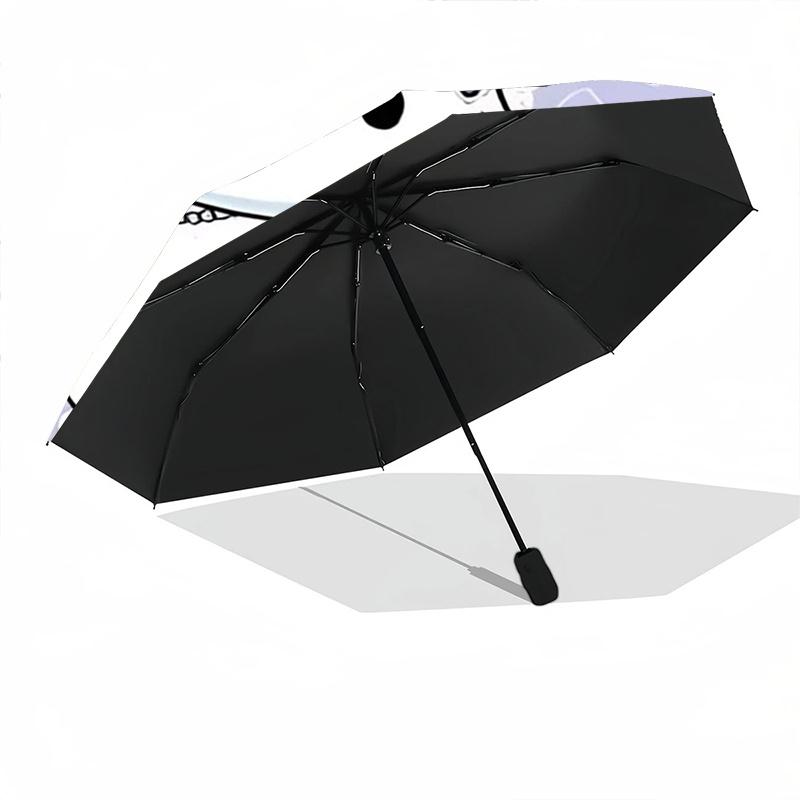 1pc Charmmy Kitty Purple Bow Outdoor with Automatic Open/Closed Mechanism Umbrella, Portable Folding Design, 8-Rib Iron Frame - Perfect Gift for Fans,