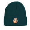 Cat Fruit Print Knitted Cap Beanie, Skull Cap Cancer Chemo Fit Trendy Headwear Knit Hat Beanie