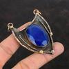 Ограненный Синий Сапфир Подвеска Медный Подвеска Подвеска из Натурального Драгоценного Камня Ювелирные Изделия Ручной Работы Подвеска Новейшего Дизайна Медные Ювелирные Изделия Подарок На Годовщину