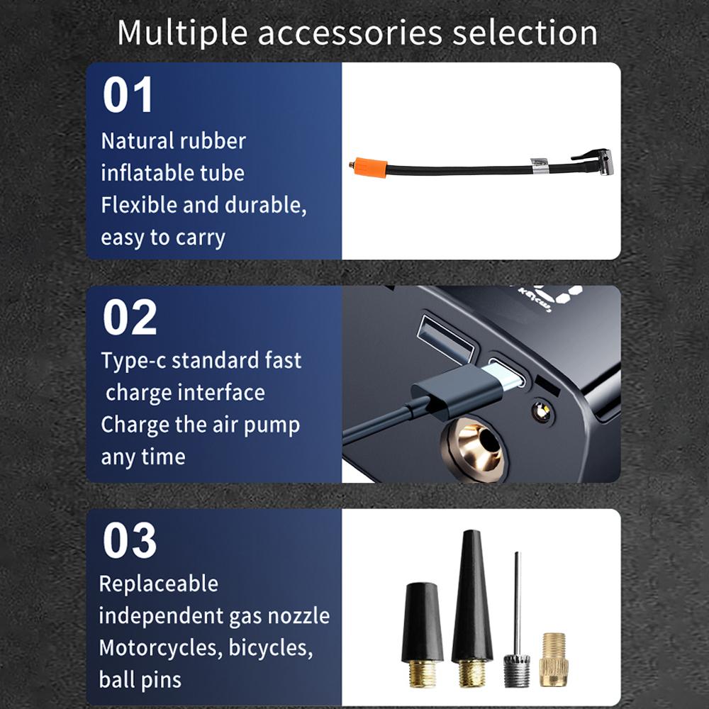 Испытание давления в шинах со светодиодным фонариком 4000 мАч автомобильный воздушный компрессор цифровой для мотоцикла велосипеда мяч шин воздушный насос портативный насос 150PSI