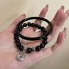 Black Beaded Bracelet Bracelet Set Girls 2025 New Retro Zen Couple Bracelet Hand Jewelry
