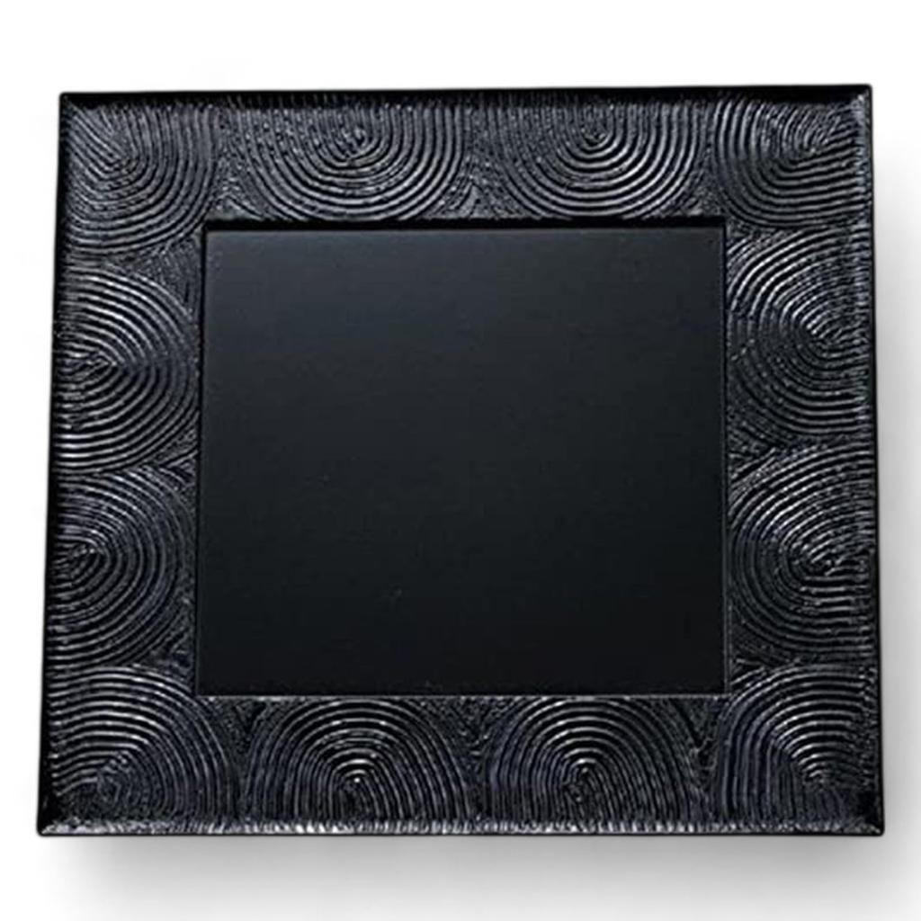 Kaiseki Tray Black with Stenciled Lacquer ABS Made In Japan J-kitchens Stove-Edge (33cm), Design, Resin,