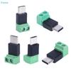 Адаптер USB-C/Micro USB (папа) на клеммную колодку 2-pin 5V - Зеленый разъем без пайки для DIY-проектов