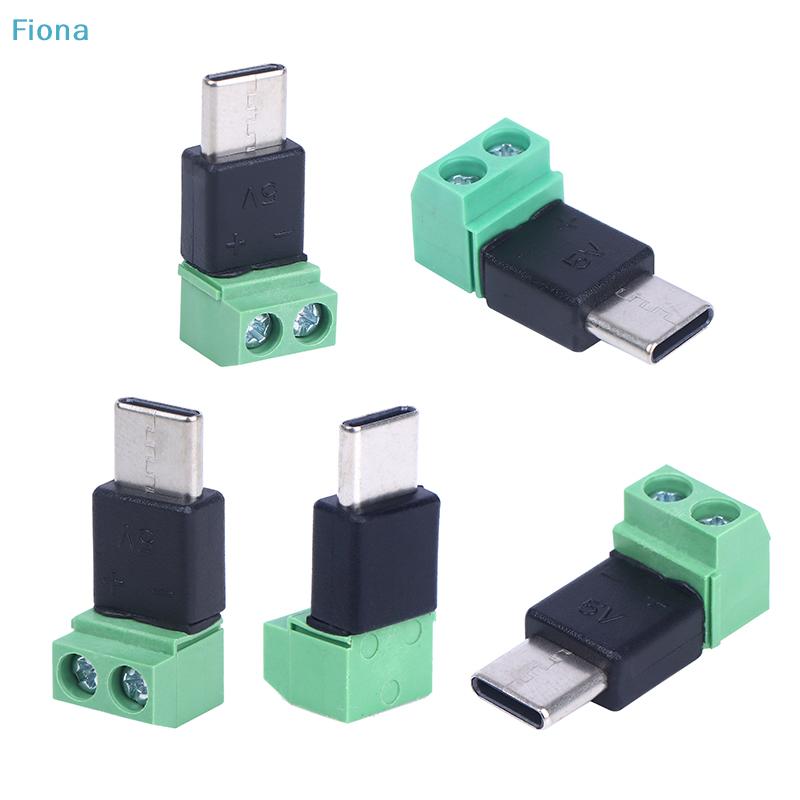 Адаптер USB-C/Micro USB (папа) на клеммную колодку 2-pin 5V - Зеленый разъем без пайки для DIY-проектов