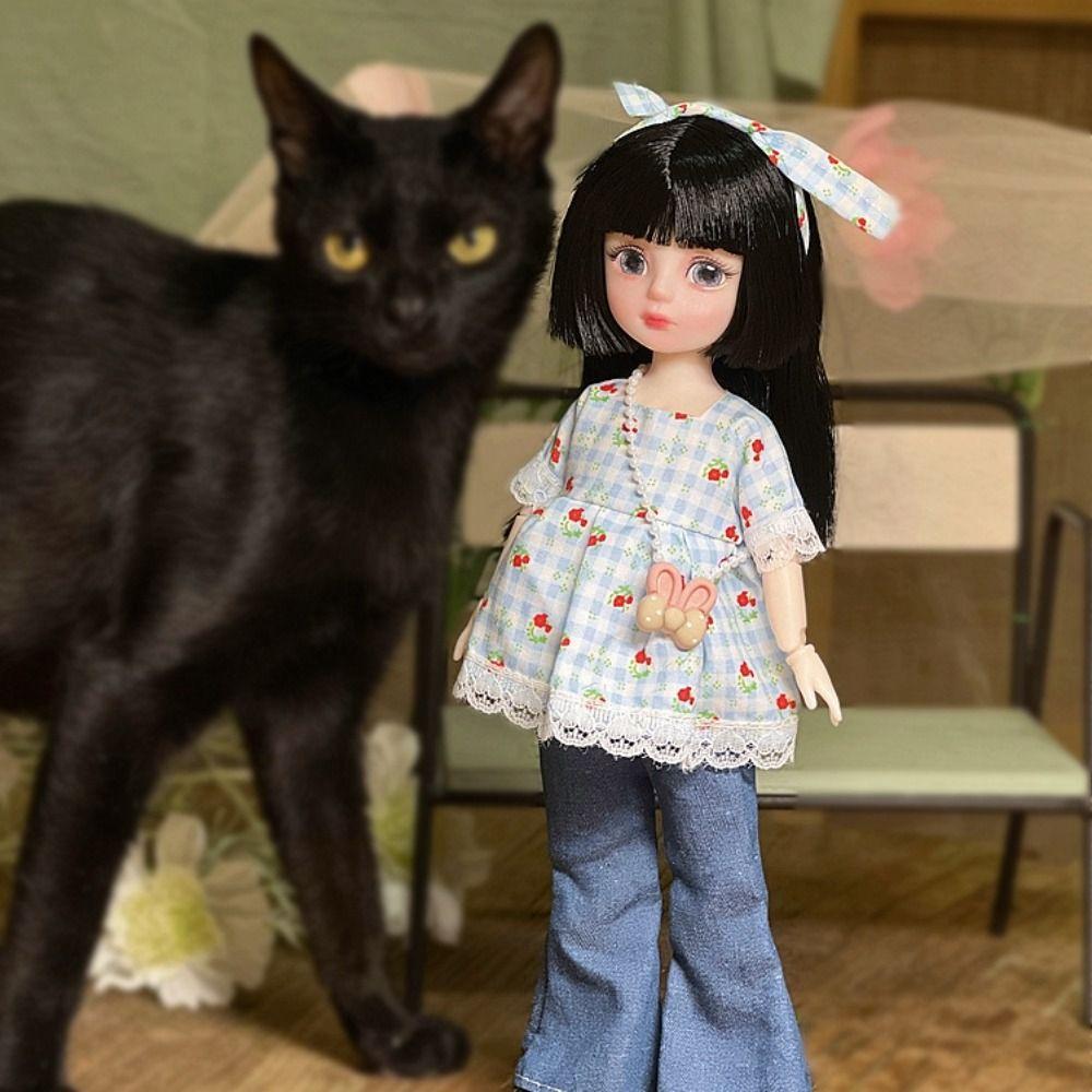 1 комплект длинных волос 30 см BJD кукла с одеждой привлекательные глаза принцесса макияж шарнирная кукла дети