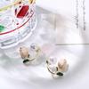 Wedding Party Jewelry Accessories Flower Ear Studs Tulip Earrings Pearl Ear Hook Women Pearl Studs