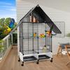Bird Cage with Rolling Stand House Shape Bird Cage Large 2 Tier Bird Cage with Lock Bird Villa for Parakeets Parrot Cockatiels
