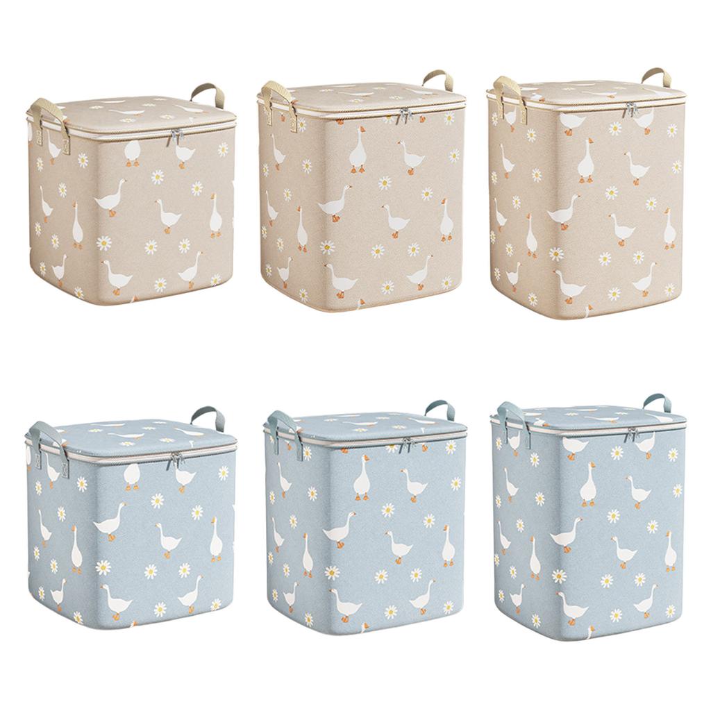 Large Capacity Storage Bag For Blankets Clothes Non Woven Fabric Foldable Seasonal Clothing Organizer With Handles