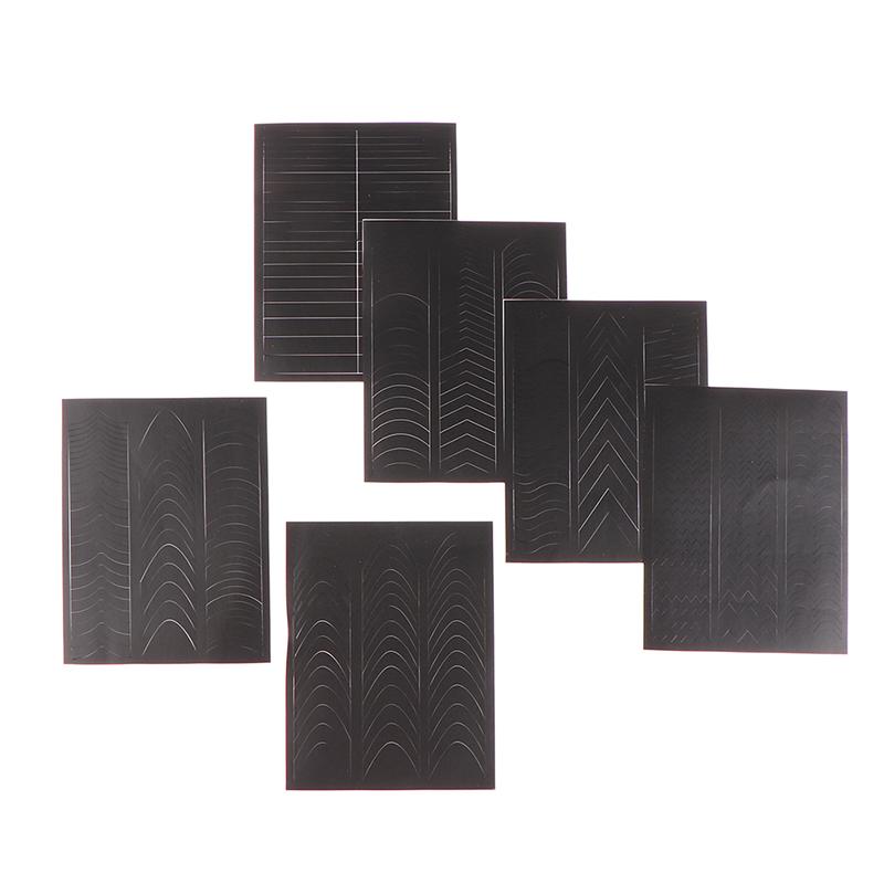 1 Sheets French Manicure Strip Nail Art Form Fringe Tip Line Guides Sticker