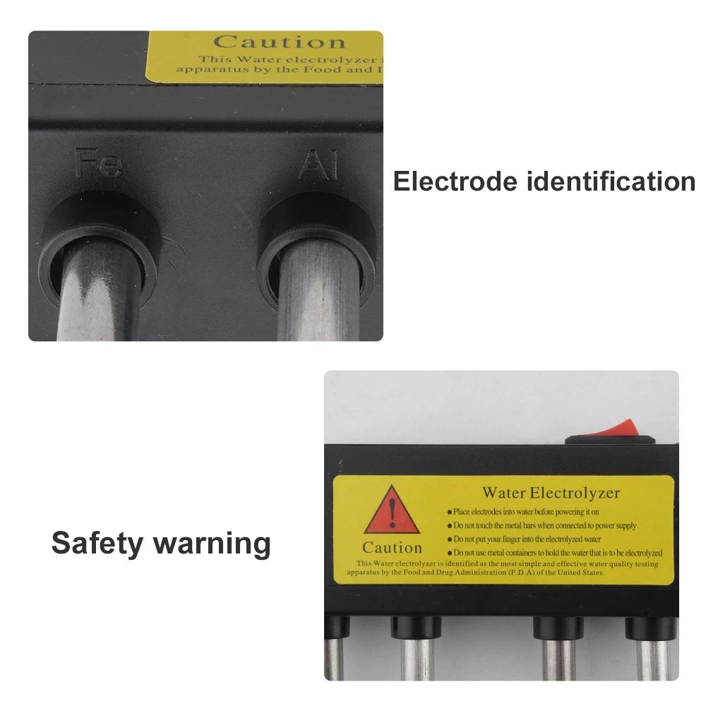 220 В переносной электролизер для проверки качества воды, электродный стержень премиум-класса, инструмент для электролиза, бытовой бассейн, TDS-тестеры