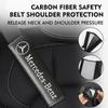 TWEK4 1/2PCS Carbon Fiber Car Seatbelt Shoulder Protector Cover Safety Belt Decoration For Benz AMG VIANO GLB GLC W108 W124 W126 W169