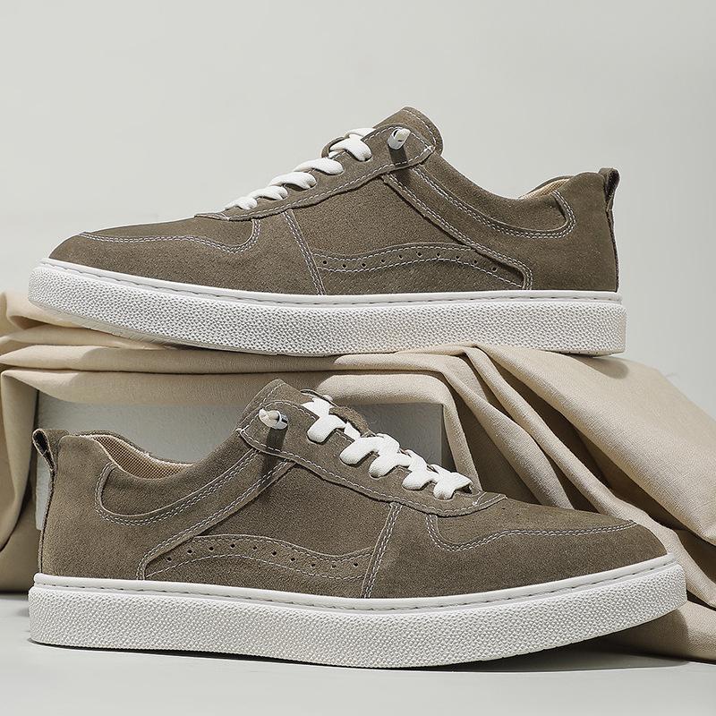 Little White Shoes 2025 New Flat Baseplate Shoes Lace-up Low-top Foreign Trade Large-size Fashion Sports and Leisure Shoes Men