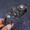 Labradorite Gemstone Copper Wire Wrap Cuff Bangle Adjustable