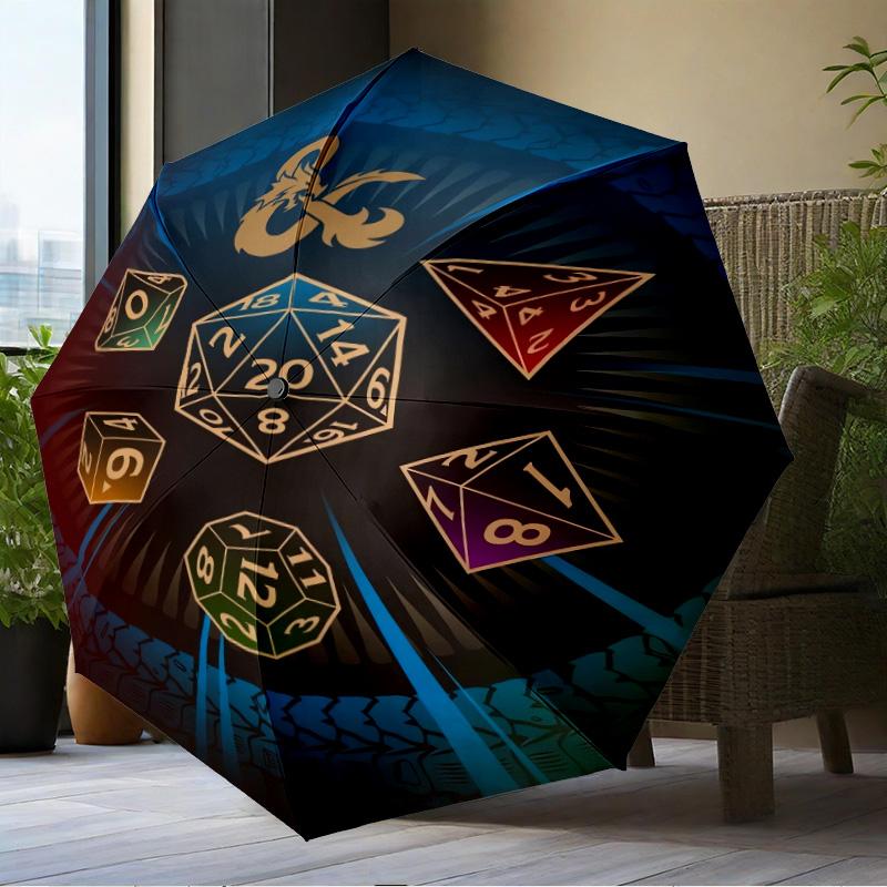 Dungeons & Dragons Umbrella Folding umbrella, automatic umbrella 8-Frame for Travel, camping Use Gift for Halloween Christmas