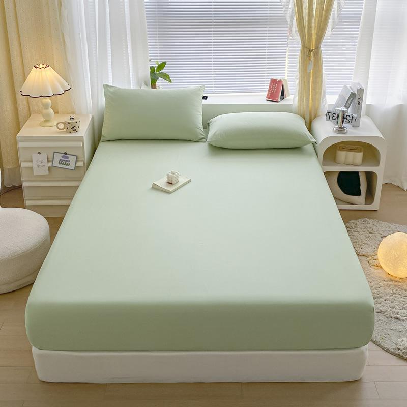 Pure Cotton Solid Color Single Product Fitted Sheet Bed Cover Dust Cover Bed Bag Protective Cover