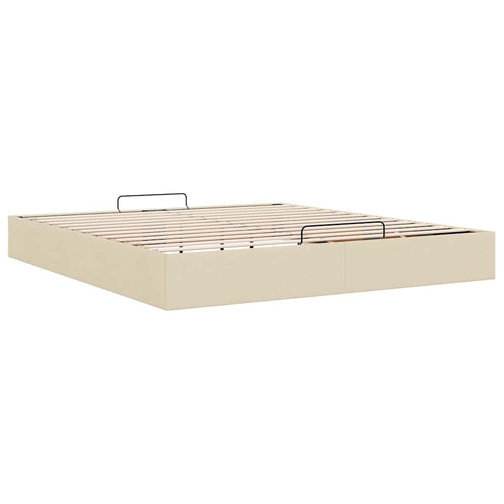 Ottoman Bed without Mattress Cream 160 x 200 cm Fabric