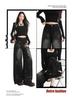Full Sky Star Hot Diamond Design Wide Leg Trendy High Waist Jeans for Women