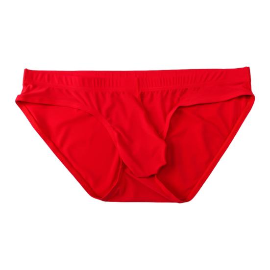 Men Briefs Low Waist U-Convex Wrap Bag Panties Solid Color Ice Silk Smooth Seamless Sexy Underwear Daily Wear