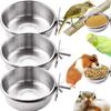 Pet Bowl Large Capacity Hanging Sturdy Stainless Steel Pet Cage Feeder Bowl for Bird