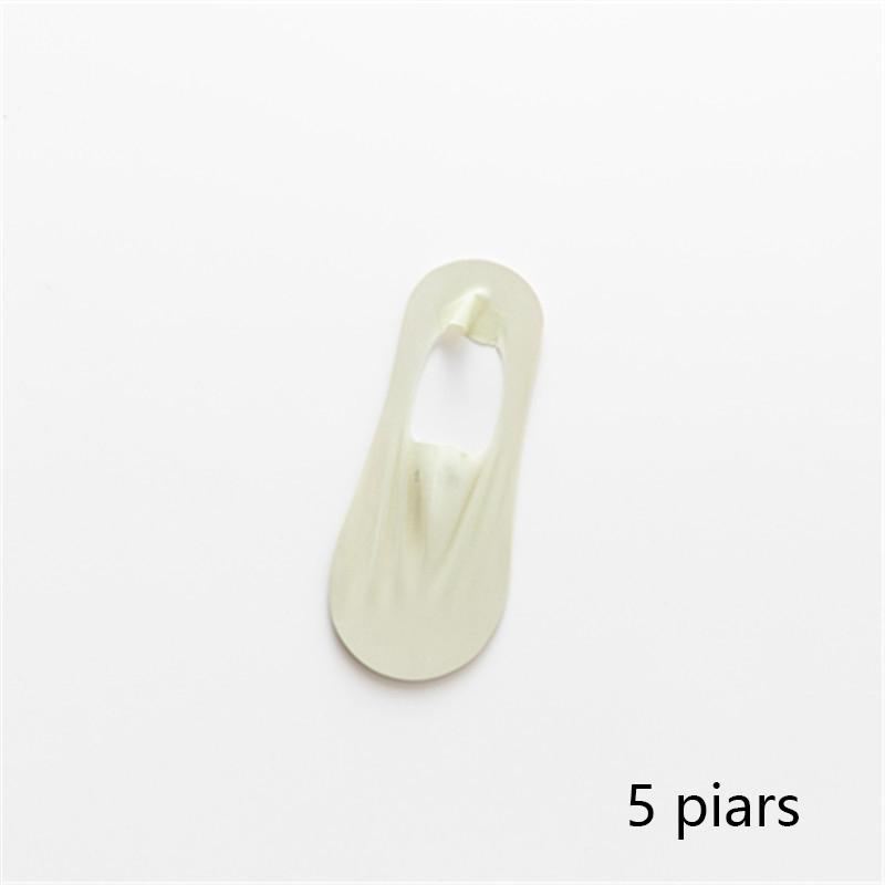 5 пар летних невидимых силиконовых противоскользящих носков, ультратонкие дышащие носки без показа, однотонные низкие носки-лодочки из ледяного шелка