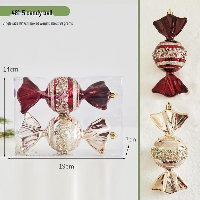 Hand-Painted Wine Red Christmas Ornament - Flocked Hanging Ball for Trees, Hotels, Malls, and Window Displays